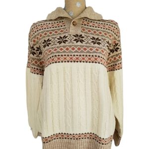 Jantzen Mens cable knit fairisle dad sweater Large